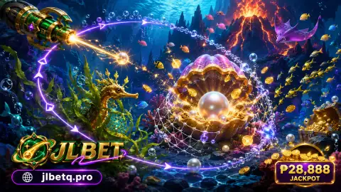 JLBET fishing targets turning around reef shapes as the underwater lane opens into wider emerald space