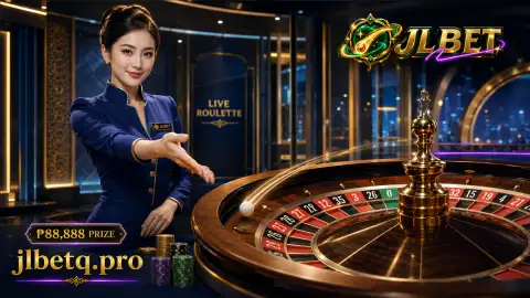 JLBET live casino card table scene showing dealer hands preparing for a card reveal