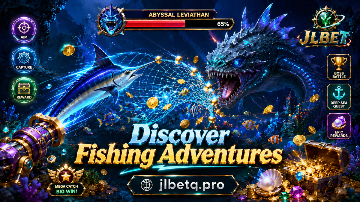 JLBET game download fishing scene with a luminous target lane above the cannon